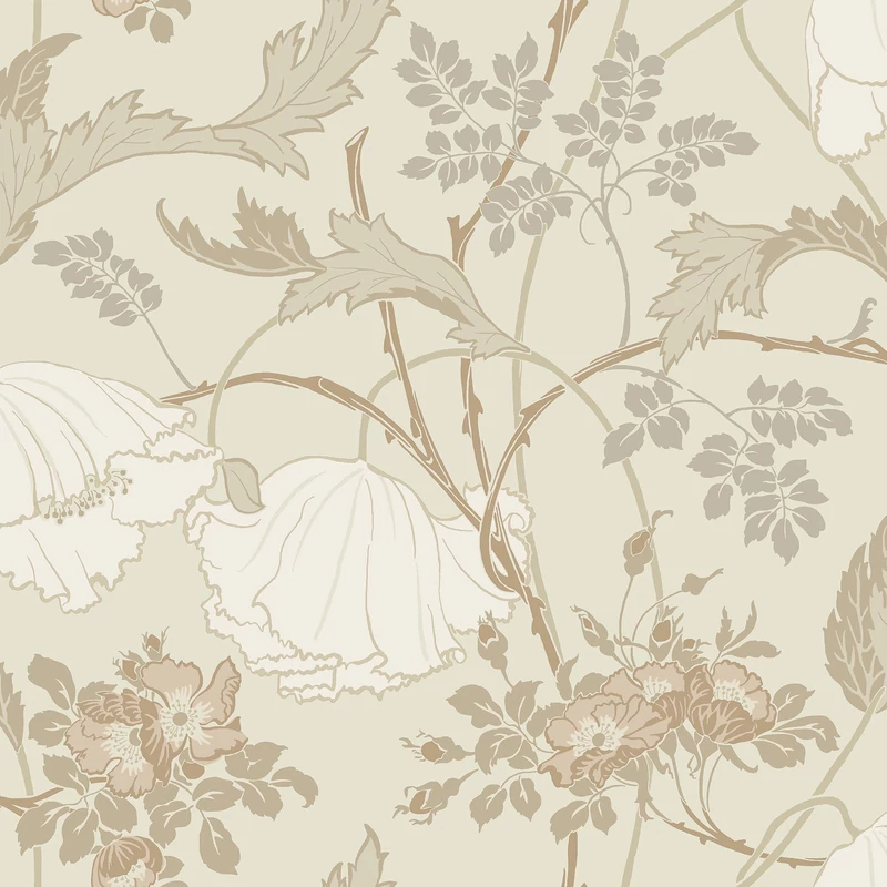 York Virágmintás natúr színösszeállítású vlies tapéta Gwendolyn Neutral/Coral 52 cm X 10 m