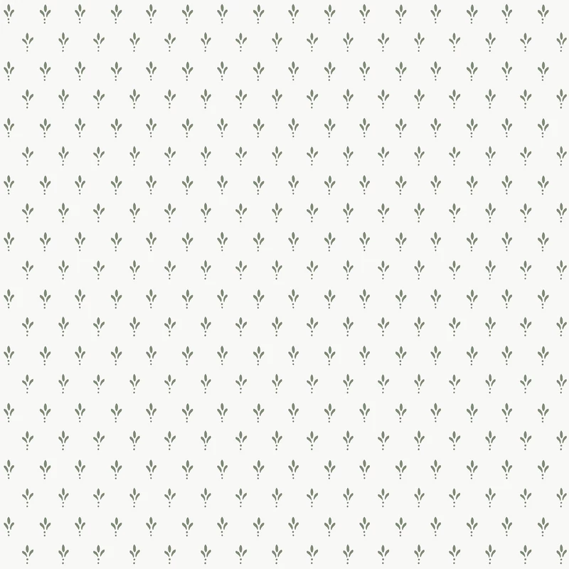 York Apró mintás romantikus zöld-fehér vlies tapéta Charm Green On White 52 cm X 10 m