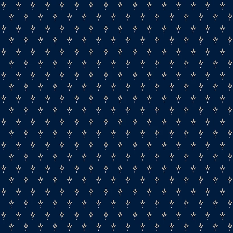 York Apró mintás romantikus sötétkék vlies tapéta Charm Taupe On Navy 52 cm X 10 m