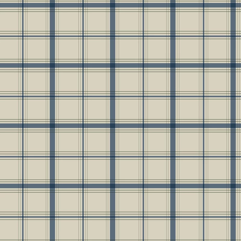 York Klasszikus kockás kék-bézs vlies tapéta Hunter Blue 52 cm X 10 m
