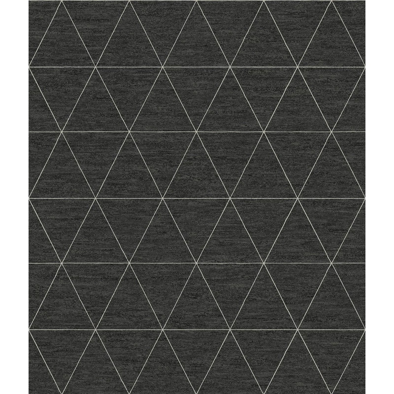 York Geometrikus modern fekete vlies tapéta Ridge Midnight 52 cm X 10 m