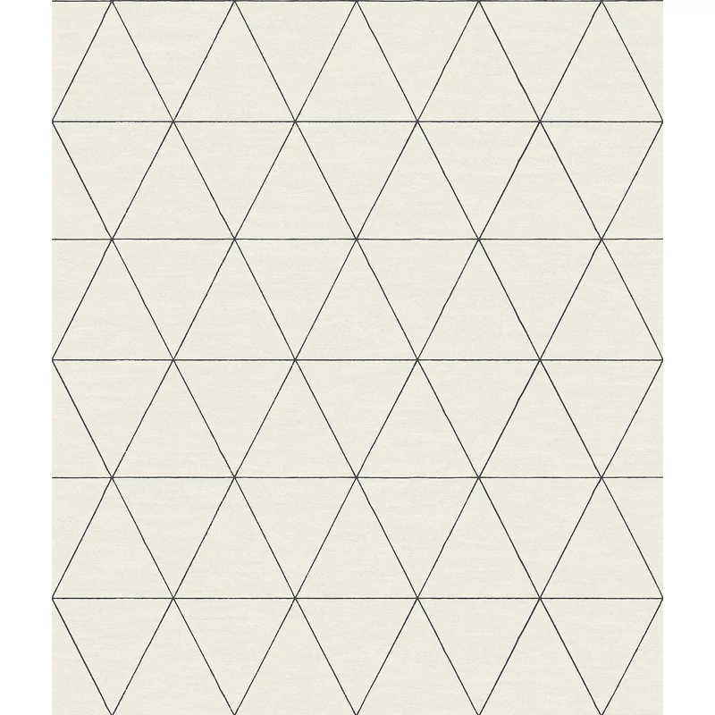 York Geometrikus modern fekete-fehér vlies tapéta Ridge White/Black 52 cm X 10 m
