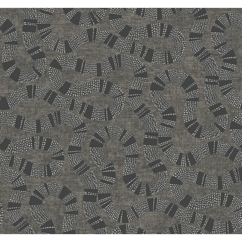 York Fekete modern vlies tapéta kígyózó mintával Ophidia Black 68,58 cm X 8,22 m