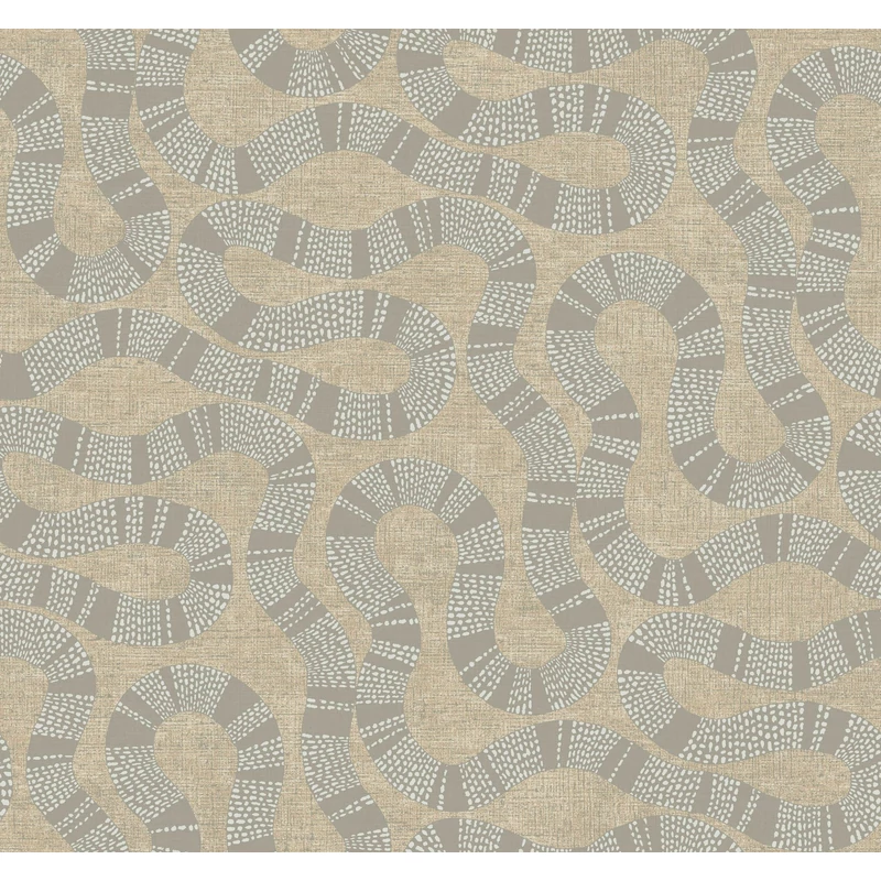 York Barna modern vlies tapéta kígyózó mintával Ophidia Taupe 68,58 cm X 8,22 m