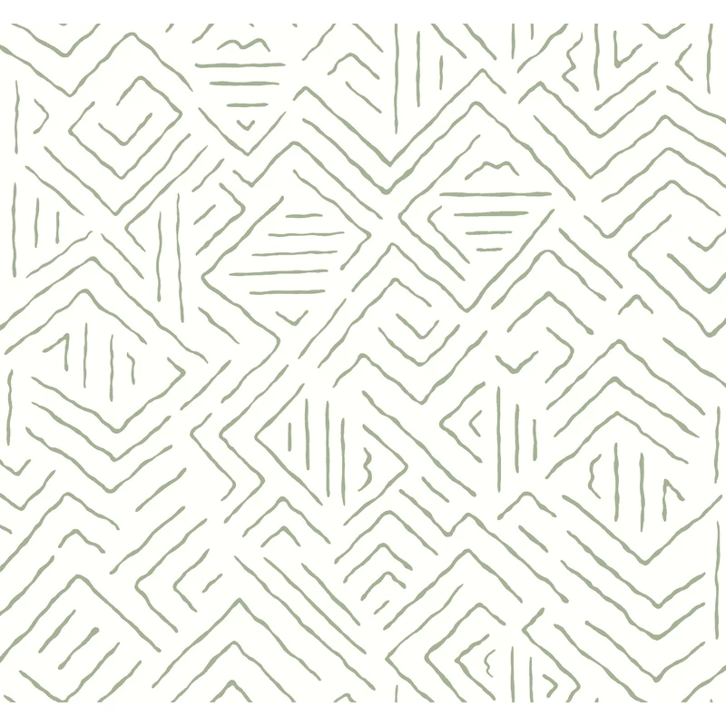 York Geometriai mintás zöld vlies tapéta Sirih Sage 68,58 cm  X 8,22 m