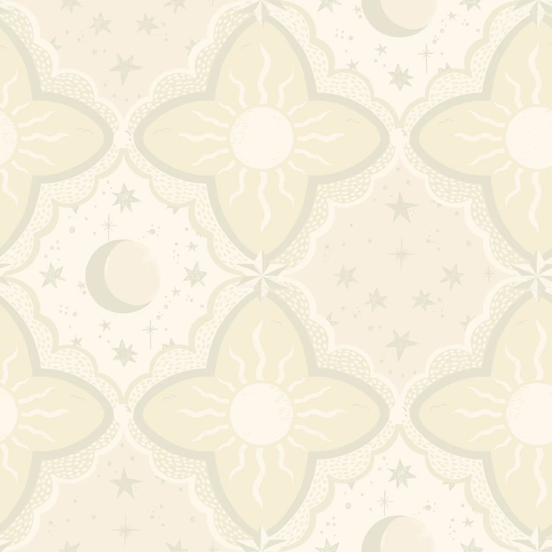 York Nap és csillagok bézs vlies tapéta Sol & Måne Beige 53 cm X 10 m