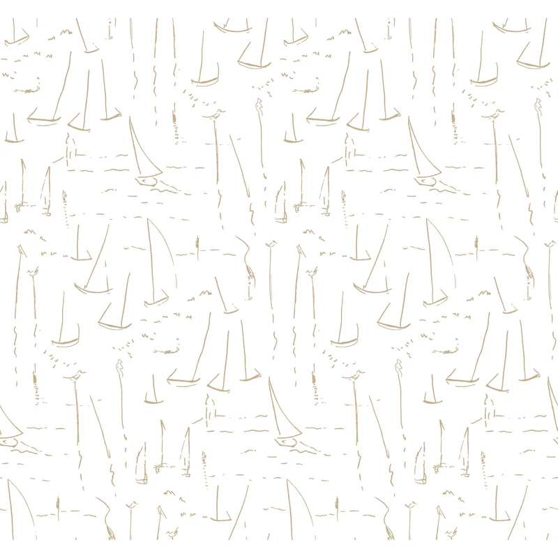 York Vitorlásokat ábrázoló modern arany vlies tapéta Vermillion Coast Gold 68,58 cm X 8,22 m