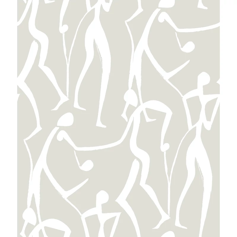 York Táncoló alakok szürke vlies tapéta Joyful Dancers Lichen Grey 52 cm X 10 m