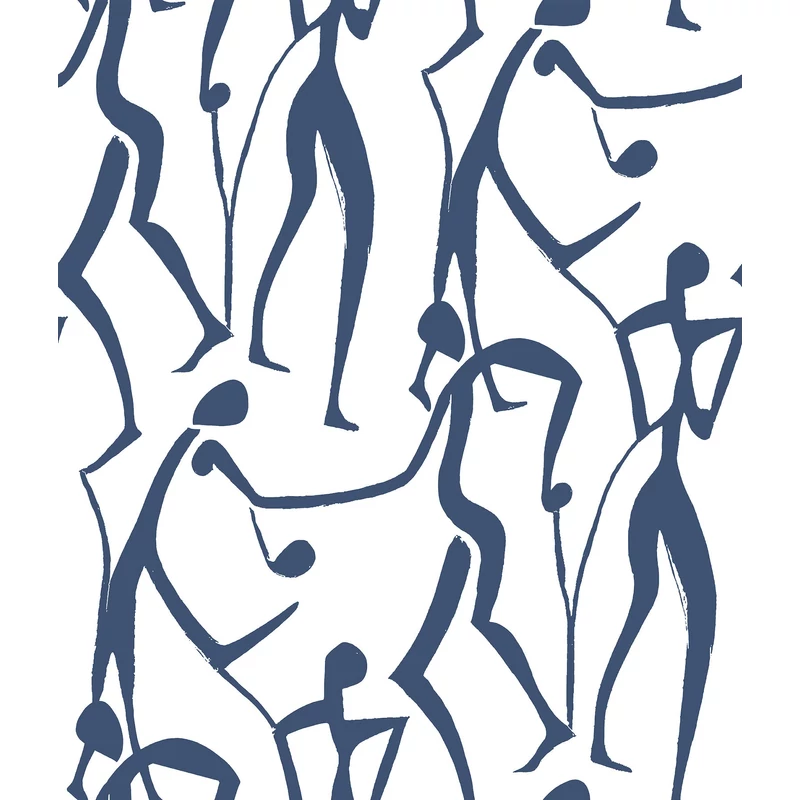 York Táncoló alakok kék vlies tapéta Joyful Dancers Ultramarine 52 cm X 10 m