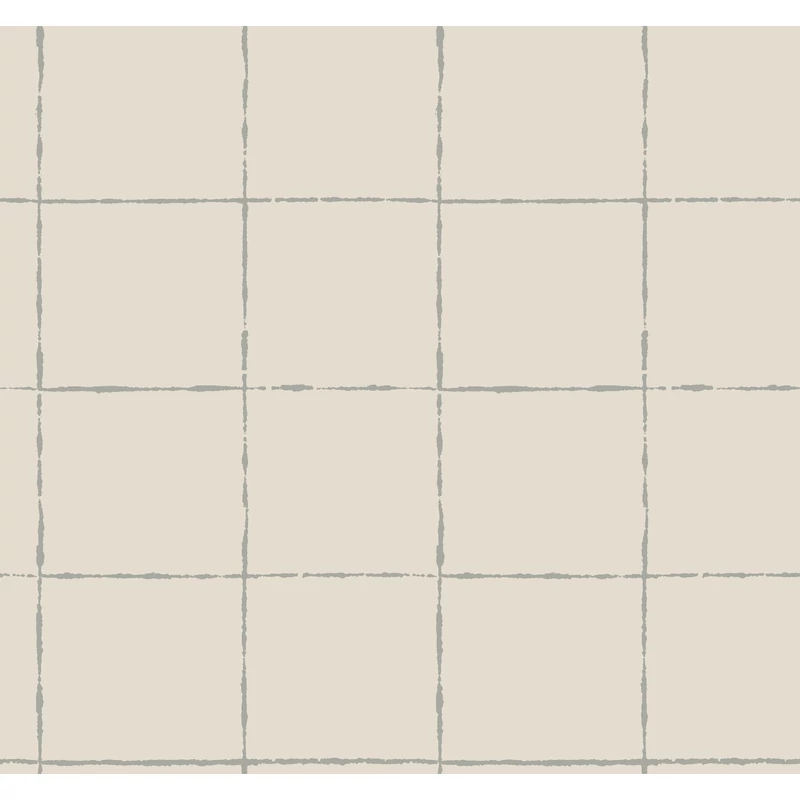 York Szürke kockás vlies tapéta La Vitre Plaid Lichen Grey 68,58 cm X 8,22 m
