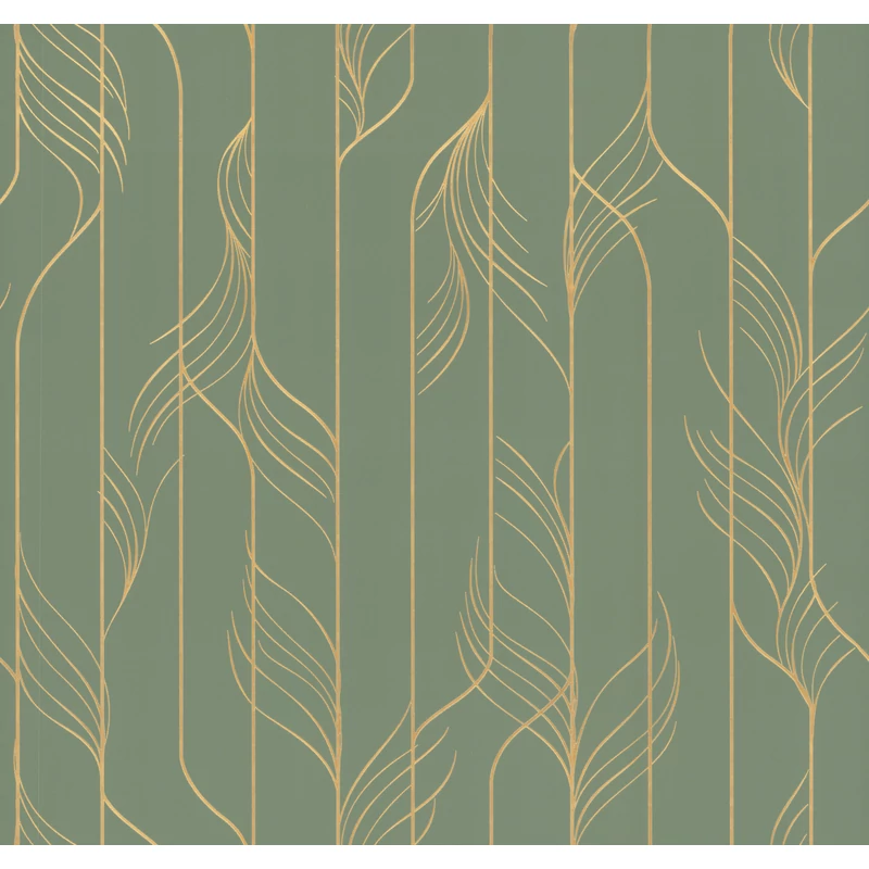 York Zöld-arany glamúr vlies tapéta Elemental Thread Green & Gold 68,58 cm X 8,22 m