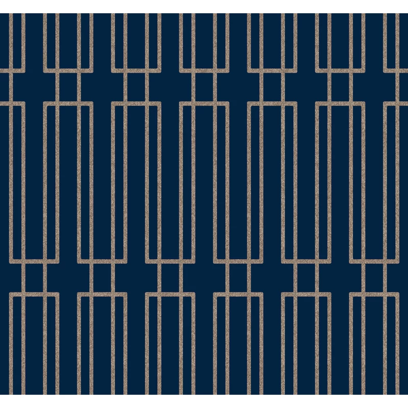 York Art deco stílusú kék-arany vlies tapéta csillámló üveggyöngyökkel Terrace Navy 68,58 cm X 8,22 m