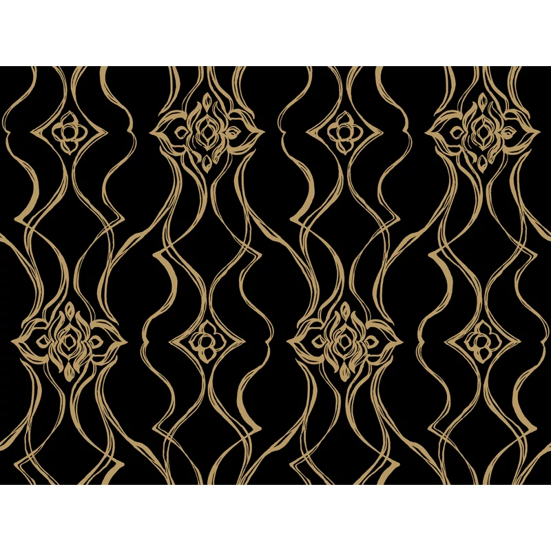 York Elegáns fekete-arany vlies tapéta Pirouette Black-Gold 68,58 cm X 8,22 m