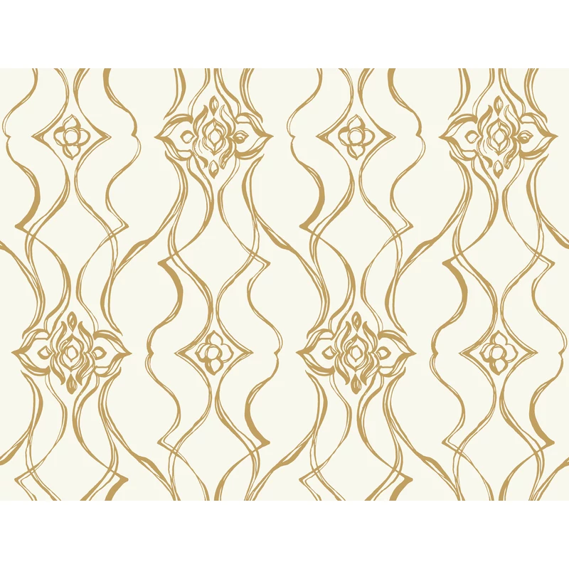 York Elegáns fehér-arany vlies tapéta Pirouette White-Gold 68,58 cm X 8,22 m