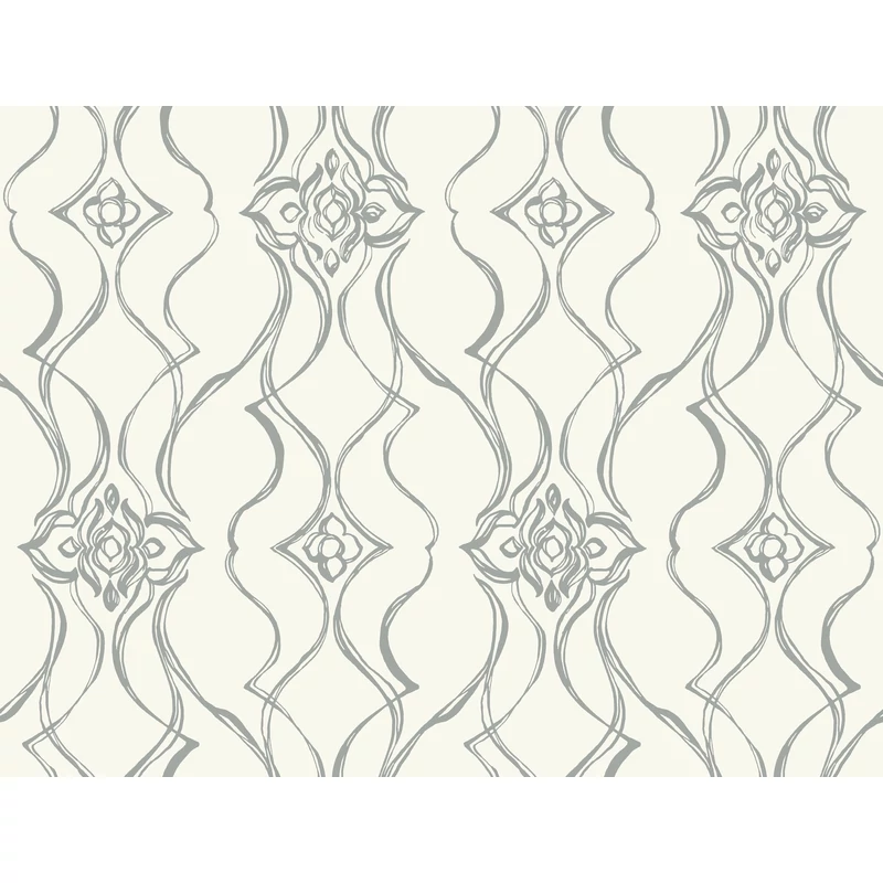 York Elegáns fehér-ezüst vlies tapéta Pirouette White-Silver 68,58 cm X 8,22 m